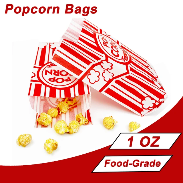 Alt view image 3 of 6 - 800 Pcs Paper Popcorn Bags for Party, 1 oz Individual Servings Small Popcorn Bag Bulk, For Pop Corn Machine, Movie Night, Cinema, Carnival, Party, Concessions