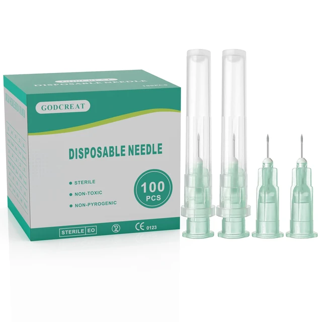 Alt view image 2 of 7 - 100 Pcs 32G 4mm Needle 32 Gauge Sterile Disposable Injection Needles Dispensing Lab Supplies Individually Sealed Packaging