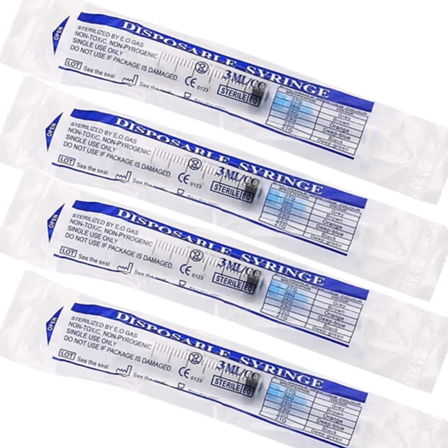 Alt view image 4 of 6 - 100 Pack 3ml 23Ga Lab Syringe Tools with Measurement, Individually Packed