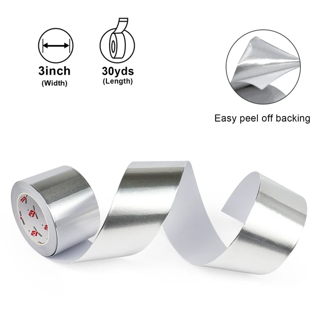 Alt view image 5 of 7 - Aluminum Foil Tape,Heavy Duty Metal Foil Tape,High Temperature Silver Duct Tape,Perfect for Sealing & Patching,HVAC,Air Ducts,Insulation and Metal Repair (6 Inch)