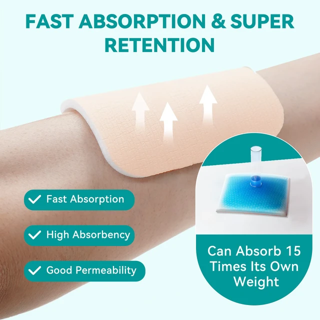 Alt view image 6 of 7 - Silicone Foam Dressing Without Border 4"x 4" Highly Absorbent Adhesive Wound Bandage Cuttable Pads for Wound Care 5 Pack