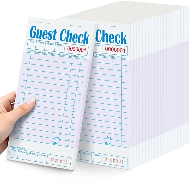Main image of 20 Pack/1000 Tickets Guest Checks Books for Servers, Purple