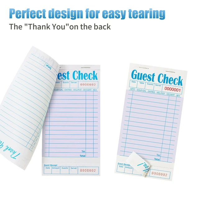 Alt view image 4 of 7 - 20 Pack/1000 Tickets Guest Checks Books for Servers, Purple
