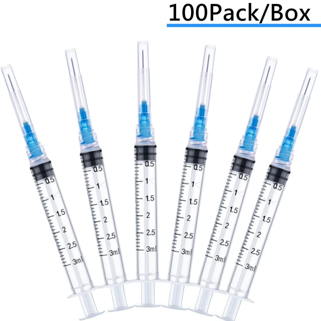Alt view image 6 of 6 - 100 Pack 3ml 23Ga Lab Syringe Tools with Measurement, Individually Packed