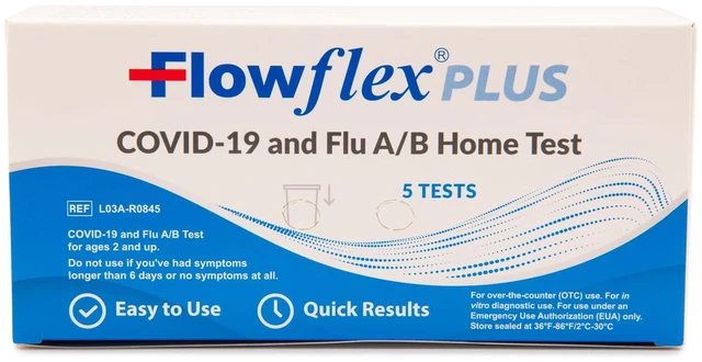 Main image of COVID & Flu Home Test (5 Tests) Rapid Results in 15 Minutes, Trusted OTC COVID-19 & Flu A/B Testing Kit, FSA and HSA Eligible, Easy to Use & No Discomfort