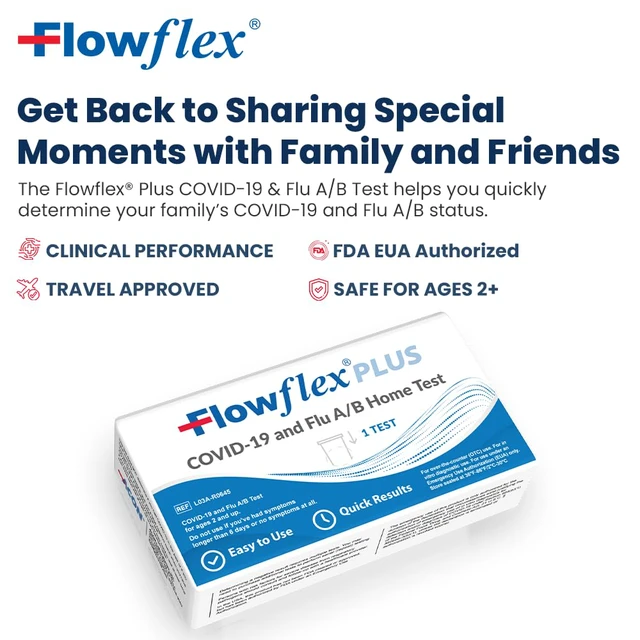 Alt view image 2 of 7 - COVID & Flu Home Test (2 Tests) Rapid Results in 15 Minutes, Trusted OTC COVID-19 & Flu A/B Testing Kit, FSA and HSA Eligible, Easy to Use & No Discomfort
