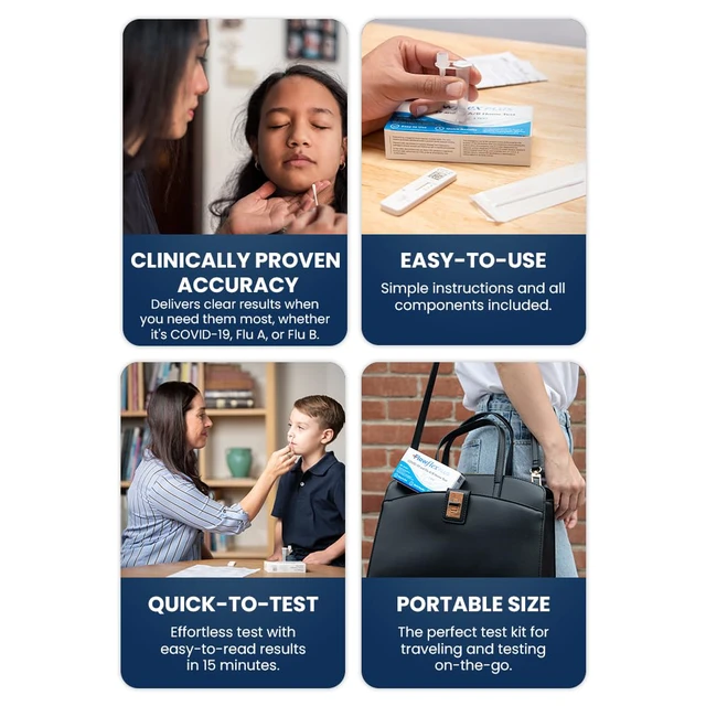 Alt view image 4 of 7 - COVID & Flu Home Test (2 Tests) Rapid Results in 15 Minutes, Trusted OTC COVID-19 & Flu A/B Testing Kit, FSA and HSA Eligible, Easy to Use & No Discomfort