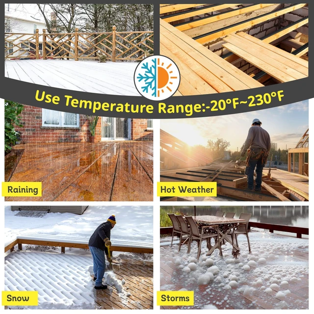 Alt view image 3 of 7 - Joist Tape for Decking 2'' X 50', 6 Rolls Waterproof Butyl Tape Weather Resistanceand Anti-Corrosion, Self-Adhesive Deck Joist Tape for Wood Joists Decks Beams Roof Extend Deck Life