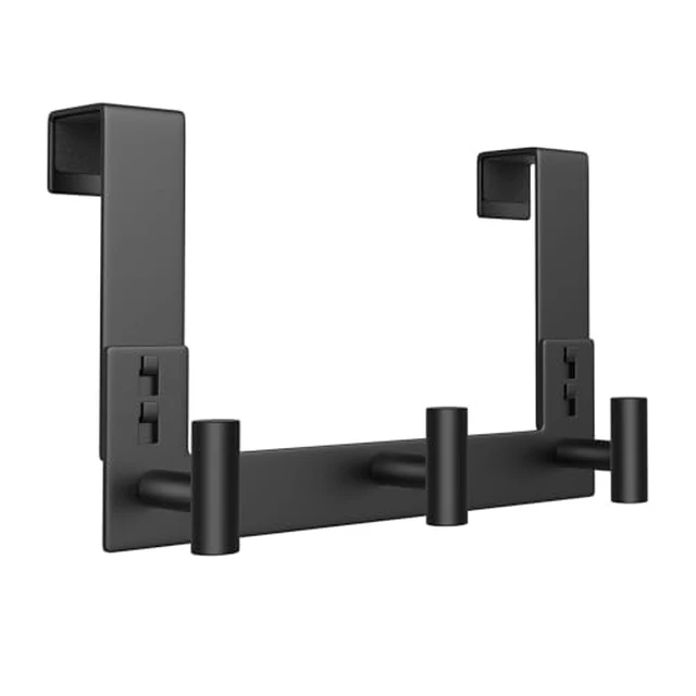 Alt view image 7 of 7 - Over The Door Hooks, Coat Rack Over The Door Heavy Duty Towel Rack Clothes Hanger for Bathroom liveroom Kitchen (3 Hook, Fits 1-3/4'' Thick)