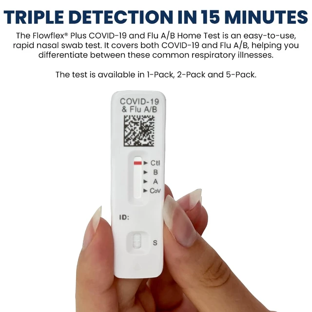 Alt view image 7 of 7 - COVID & Flu Home Test (2 Tests) Rapid Results in 15 Minutes, Trusted OTC COVID-19 & Flu A/B Testing Kit, FSA and HSA Eligible, Easy to Use & No Discomfort