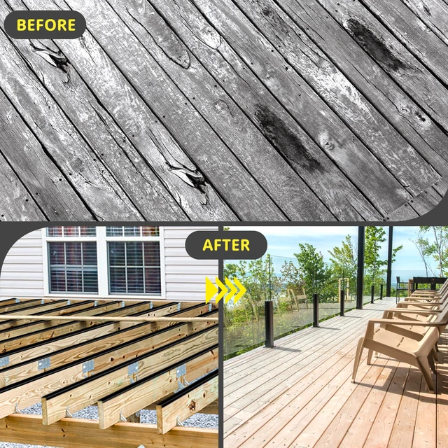 Alt view image 7 of 7 - Joist Tape for Decking 2'' X 50', 6 Rolls Waterproof Butyl Tape Weather Resistanceand Anti-Corrosion, Self-Adhesive Deck Joist Tape for Wood Joists Decks Beams Roof Extend Deck Life