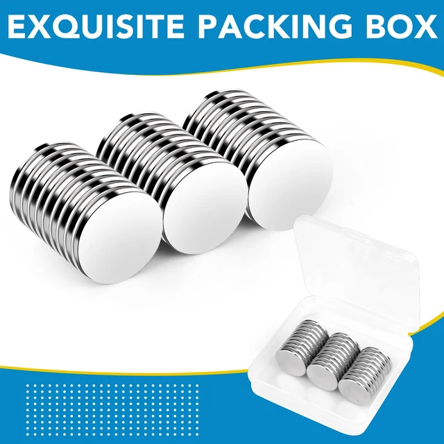 Alt view image 3 of 6 - 30 Pack Rare Earth Neodymium Magnets, 20x2mm Silver, Round, Nickel Silver, Refrigerator, Whiteboard, Kitchen Cabinet Magnets