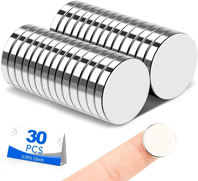 Main image of Small Magnets, 30 Pack Refrigerator Magnet 20x3mm Rare Earth Magnets Neodymium Magnet for Crafts, Whiteboard, Kitchen Cabinet