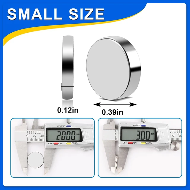 Alt view image 2 of 7 - Small Magnets, 30 Pack Refrigerator Magnet 20x3mm Rare Earth Magnets Neodymium Magnet for Crafts, Whiteboard, Kitchen Cabinet