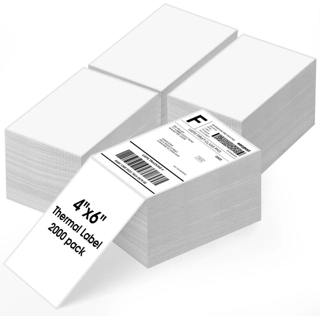Main image of 4" x 6" Direct Thermal Shipping Labels, 2000 Fanfold, White 4" x 6" Fanfold Shipping Labels; Permanent Adhesive, BPA-Free; Compatible with Most Thermal Printers
