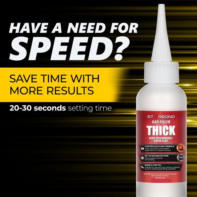 Alt view image 3 of 7 - Thick Super Glue Pro Kit (2 oz) Gap-Filling CA Glue (Cyanoacrylate Adhesive) with Clog-Resistant Cap, Microtips & Extra Nozzle for Woodworking, Crafts, Carpentry, Archery Fletching