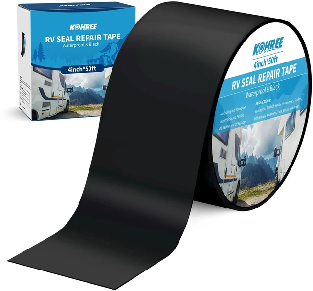 Main image of Butyl Sealant Tape, 4 Inch x 50 Foot RV Roof Tape Black Butyl Sealant Waterproof Roofing Tape, UV & Weatherproof, for RV Repair, Window, Boat,Truck & Camper