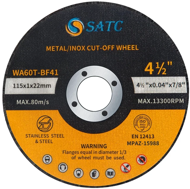 Main image of 100 PCS Cut Off Wheel 4.5" x.040 x7/8" Angle Grinder Cutting Disc Ultra Thin Metal & Stainless Steel