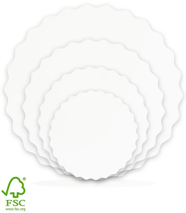 Alt view image 2 of 7 - White 6 Inch Wave Cake Boards Round 160-Packs Circles Rounds Base Cake PlateThinner But Stronger