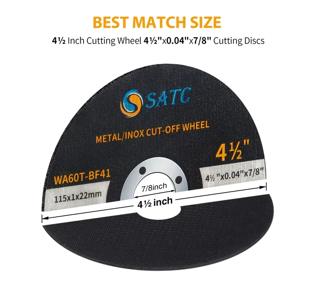 Alt view image 3 of 5 - 100 PCS Cut Off Wheel 4.5" x.040 x7/8" Angle Grinder Cutting Disc Ultra Thin Metal & Stainless Steel