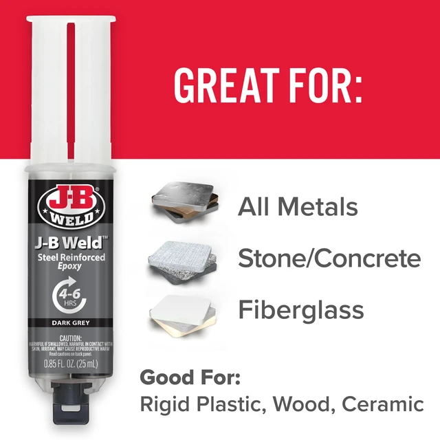 Alt view image 4 of 7 - Original Steel Reinforced Epoxy Syringe, High Strength, 2 Pack, Dark Grey, 50165-2