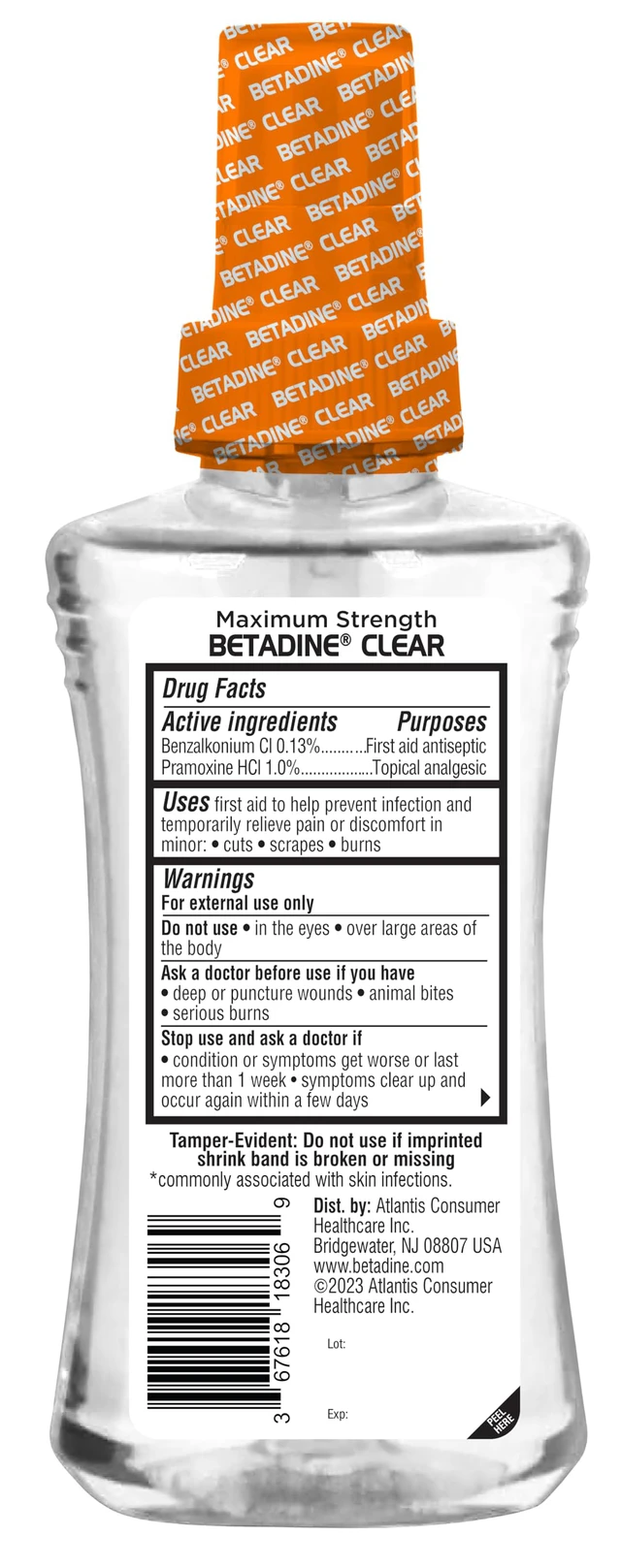 Alt view image 2 of 6 - Clear First Aid Spray,Max Strength Pain Relieving Antiseptic Cleansing Spray,No Stinging,Kills 99.9% of Germs*,Helps Prevent Infections,6 oz,(Pack of 2)