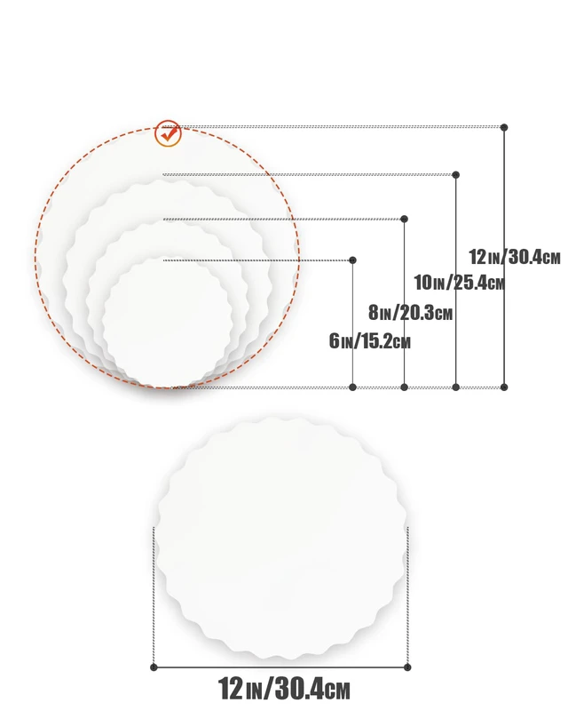 Alt view image 4 of 7 - White 12 Inch Wave Cake Boards Round 140-Packs Circles Rounds Base Cake PlateThinner But Stronger