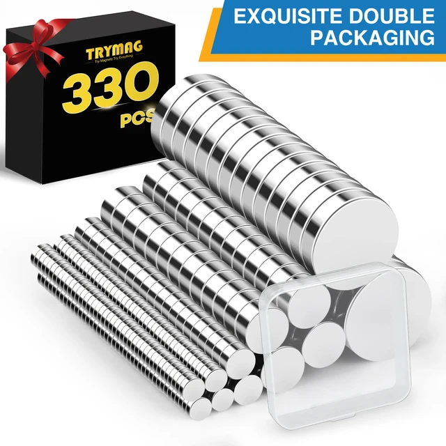 Alt view image 6 of 6 - 330Pcs Small Magnets,5 Different Sizes Refrigerator Magnet Tiny Mini Magnets for 3D Printing Fridge, DIY, Office, Hobbies, Crafts and Science