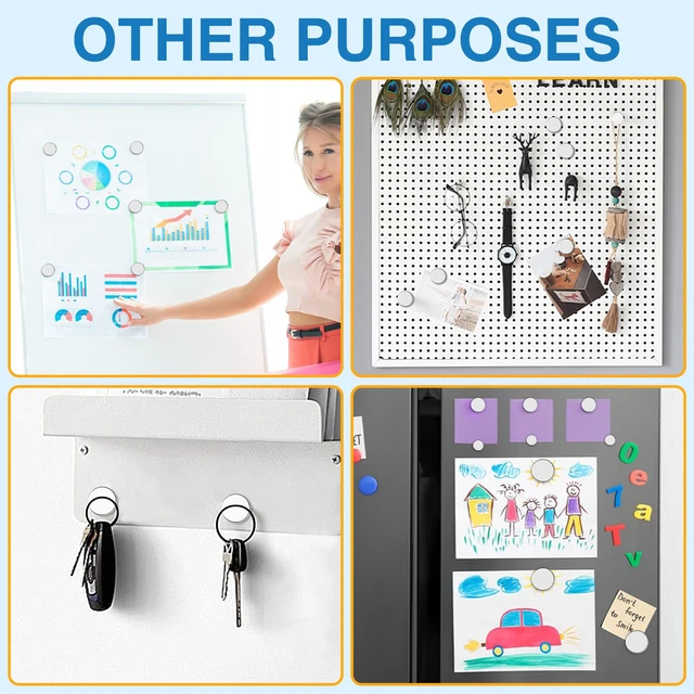 Alt view image 5 of 6 - 330Pcs Small Magnets,5 Different Sizes Refrigerator Magnet Tiny Mini Magnets for 3D Printing Fridge, DIY, Office, Hobbies, Crafts and Science