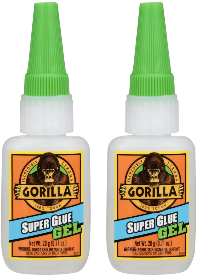 Main image of Super Glue Gel, Clear, 20 g, 2-Pack, All Purpose, Fast Setting Dries in 10-45 Seconds, Thick No-Run Formula for Vertical Surfaces, Ideal for Projects and Repairs