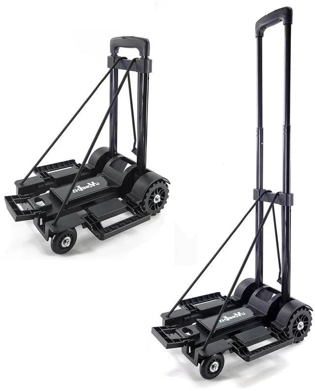 Main image of Folding Hand Truck Small Dolly,Foldable Utility cart with 4 Wheels 2 Elastic Ropes,Foldable cart,Backpack Trolley,Car seat dolly for airport,Travel,Moving,Shopping Lightweight for Women