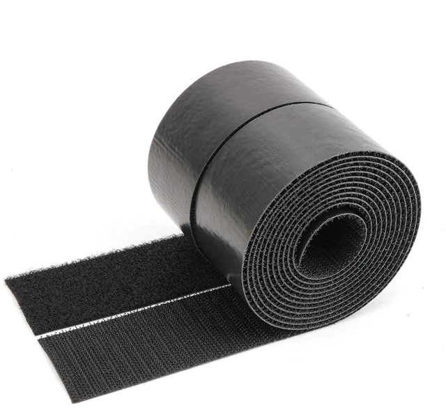 Main image of Hook and Loop Tape 6.5Ft x 1.5Inch Heavy Duty Double-Sided Adhesive Strips, Strong Sticky Back Fastener Roll, Cuttable Interlocking Tape Fasteners for Home, Office, Car, School & DIY Crafts Black