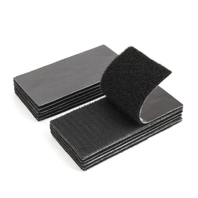 Alt view image 7 of 7 - 2x4 inch Strong Adhesive Hook and Loop Tape - Sticky-Backed Adhesive Fasteners, Suitable for Home Organization, Carpet Fixation, Sofa Cushion Fixation and DIY Crafts (Black, 2 in x 4 in, 10 Pairs)