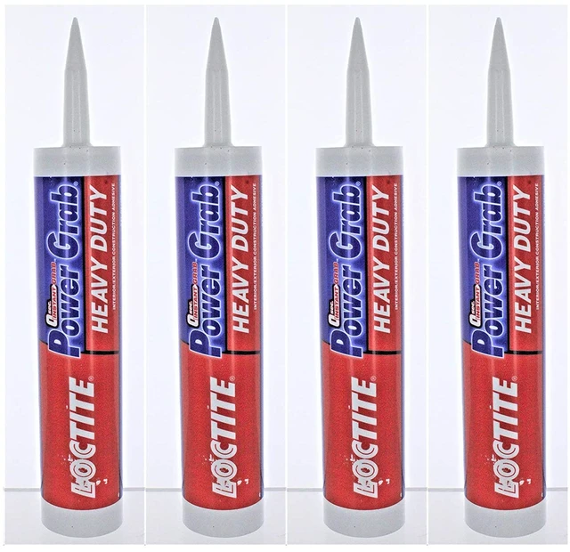 Main image of Power Grab Express Heavy Duty Construction Adhesive, 9 fl oz Cartridge - Versatile Constuction Glue for Wood, Wall, Tile, Foam Board & More (Pack of 4)