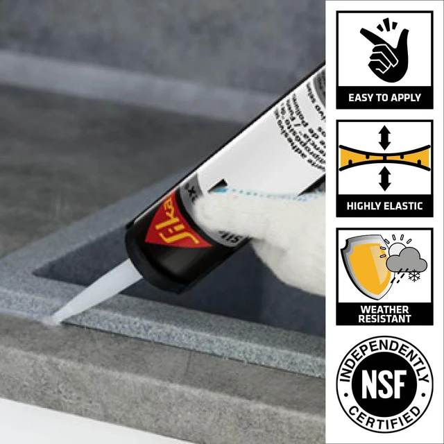 Alt view image 2 of 7 - flex-221 Multi-Purpose Polyurethane Sealant/Adhesive, 10.1 fl oz, White Fast-Curing, Permanent Elastic Bond, Weather-Resistant, Sandable & Paintable