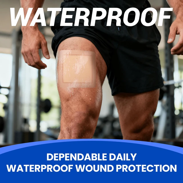 Alt view image 3 of 6 - Large Waterproof Bandages 6x6 Silicone Foam Dressing Sensitive Skin, 5 PCS Wound Dressing, Adhesive Cohesive Pad with Border, First Aid, Post-Surgical, Burn & Pressure Care, Scar Care