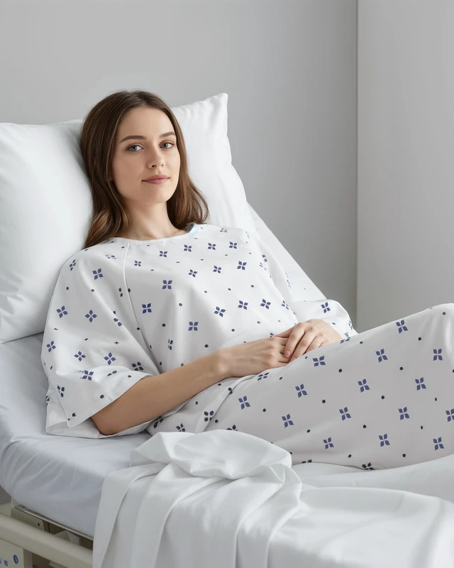Alt view image 7 of 7 - Unisex Hospital Gowns Back-Tie Patient Gowns Men Women Fits Sizes up to 2XL Multipurpose, Loose-Fit, Lightweight, Comfortable, Soft, Medical & Everyday Utility