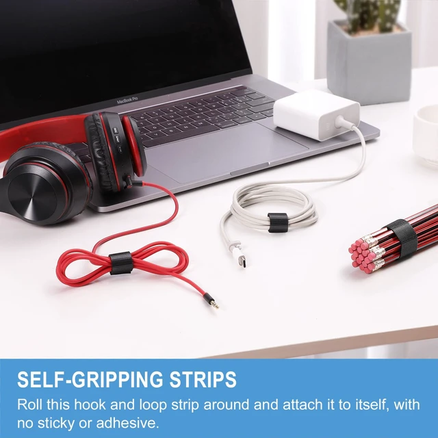Alt view image 3 of 6 - 1.5in x 32ft | Hook and Loop Straps Heavy Duty | Double Sided Self-Gripping Strips | Reusable Multi-Purpose Wrap Roll for Home, Office, Data Center, and More