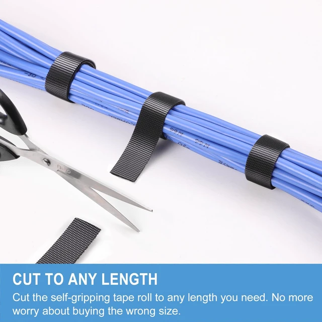 Alt view image 4 of 6 - 1.5in x 32ft | Hook and Loop Straps Heavy Duty | Double Sided Self-Gripping Strips | Reusable Multi-Purpose Wrap Roll for Home, Office, Data Center, and More