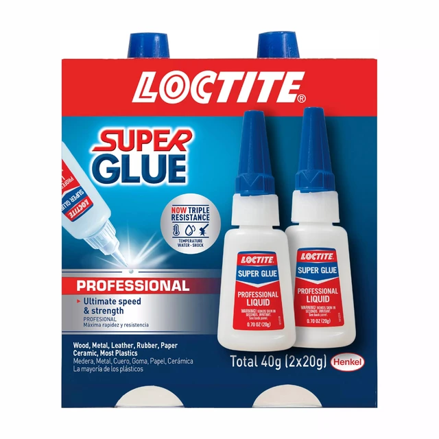 Alt view image 2 of 7 - Super Glue Professional Liquid, Clear, 0.7 fl oz Bottle, 2 Pack - Superglue for Plastic, Wood, Metal, Crafts & Repair, Cyanoacrylate Adhesive Instant Glue, Quick Dry