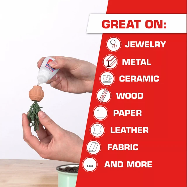 Alt view image 6 of 7 - Super Glue Professional Liquid, Clear, 0.7 fl oz Bottle, 2 Pack - Superglue for Plastic, Wood, Metal, Crafts & Repair, Cyanoacrylate Adhesive Instant Glue, Quick Dry