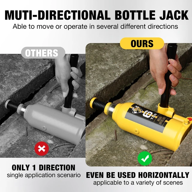 Alt view image 3 of 7 - 6 Ton Muti-Directional Welded Bottle Jack(12,000lb) for Car, Pickup, Truck, RV, Auto Repair