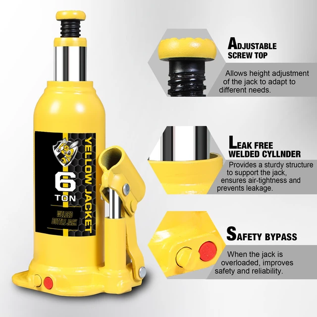 Alt view image 4 of 7 - 6 Ton Muti-Directional Welded Bottle Jack(12,000lb) for Car, Pickup, Truck, RV, Auto Repair