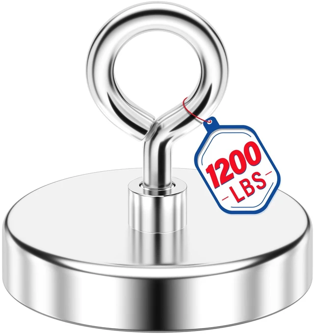 Main image of Fishing Magnet, 1200 lbs Heavy Duty Magnets, Neodymium Magnets Rare Earth Magnets, 4 in Diameter, Built for Metal Retrieval, Workshop Cleanup, Magnetic Fishing