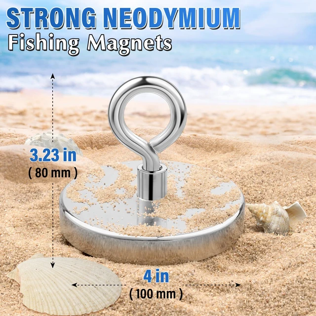 Alt view image 7 of 7 - Fishing Magnet, 1200 lbs Heavy Duty Magnets, Neodymium Magnets Rare Earth Magnets, 4 in Diameter, Built for Metal Retrieval, Workshop Cleanup, Magnetic Fishing