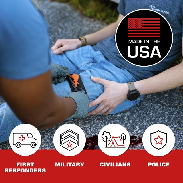 Alt view image 4 of 7 - (Generation 5) - Military-Grade Tourniquet for Severe Bleeding Control, Essential First Aid for Tactical, Emergency, and Civilian Use (Blue), TacMed Solutions