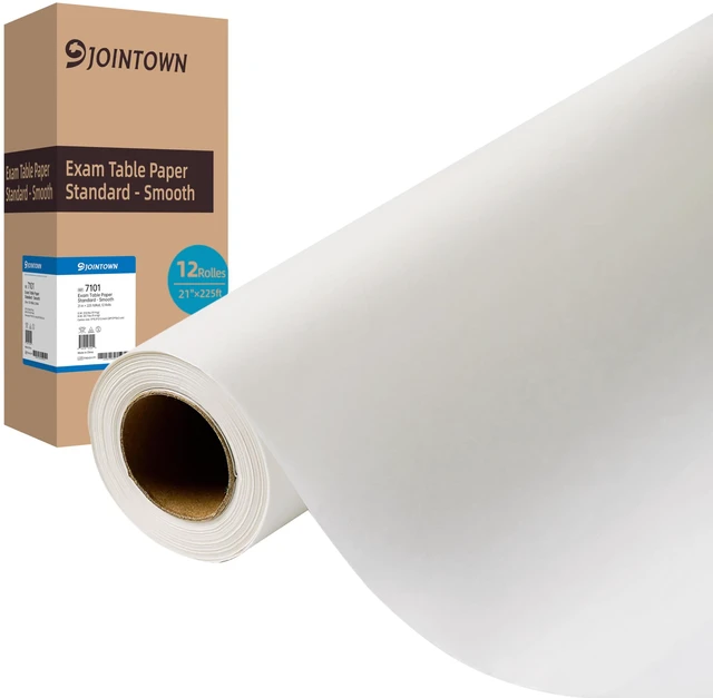 Main image of Exam Table Paper - New Upgrade Barrier Protection, 21" x 225ft, Smooth White Case of 12 Rolls - Hygienic, Disposable, and Reliable Medical Table Paper Supplies
