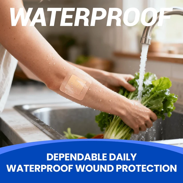 Alt view image 3 of 6 - Large Waterproof Bandages 3x3 Silicone Foam Dressing Sensitive Skin, 10 PCS Wound Dressing, Adhesive Cohesive Pad with Border, First Aid, Post Surgical and Trauma Care, Burn Care