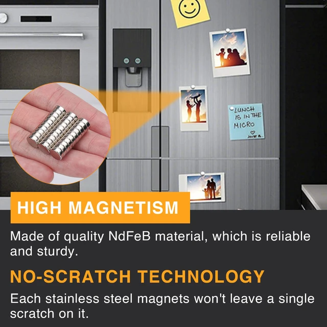 Alt view image 5 of 6 - Small Neodymium Magnets, 260 Pcs 6x2mm Tiny Rare Earth Magnets for Whiteboard, Small Round Disc for Fridge, Crafts, Science, Office, DIY, Kitchen