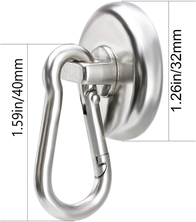 Alt view image 4 of 6 - Magnetic Hooks,15 Pack 110LBS Heavy Duty Neodymium Magnet Hooks Swivel Carabiner Hook Strong Magnet Hooks with Swivel Carabiner Hook,Great for Your Refrigerator and Other Magnetic Surfaces